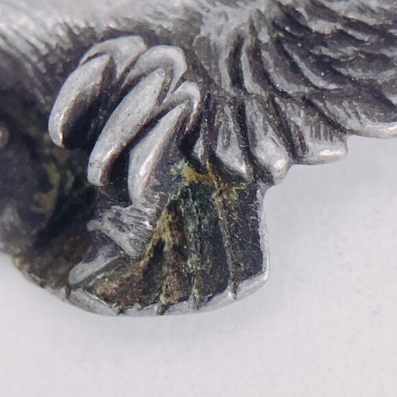 VTG 1970s Pewter Eagle Pendant Necklace Biker Style Chain Jewelry Unisex - Picture 7 of 11